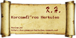 Korcsmáros Herkules névjegykártya